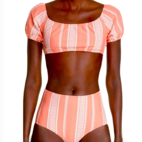 Lemlem Lucia Pouf Crop Bikini Top - Picture 1 of 6